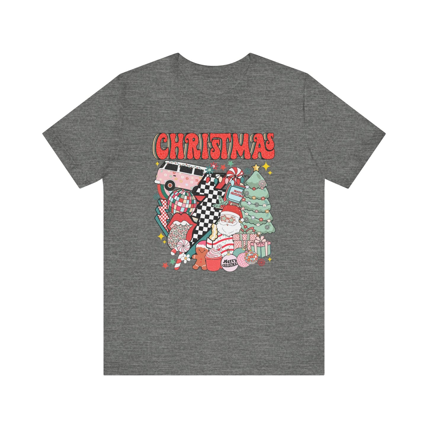 Checkered Retro Christmas Short Sleeve Tee