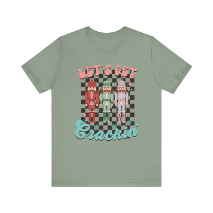 Let's Get Crackin Retro Christmas Vibe Short Sleeve Tee