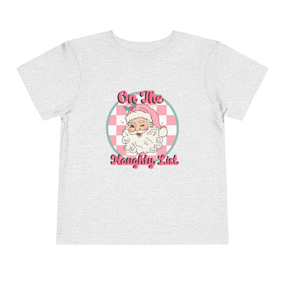 Retro On The Naughty List Christmas Toddler's Fine Jersey Tee