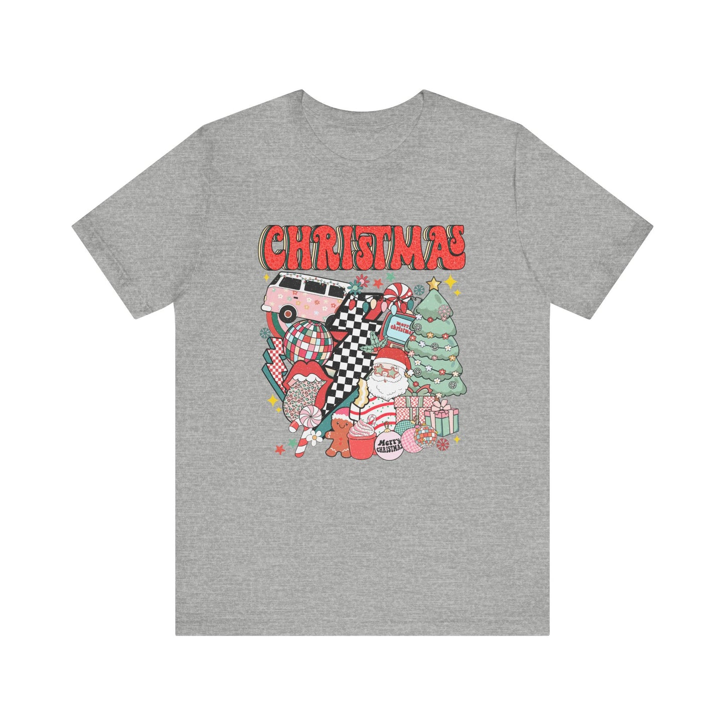 Checkered Retro Christmas Short Sleeve Tee