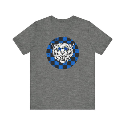 Cute Vintage Checkered Bobcat Shirt Unisex Jersey Short Sleeve Tee