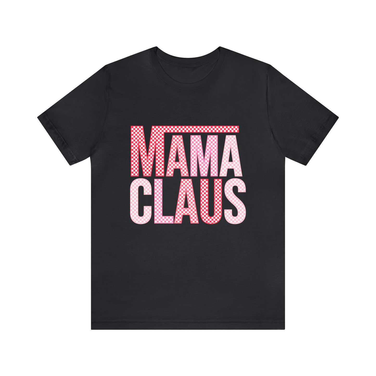 Checkered Mama Claus Christmas Comfort Colors Short Sleeve Tee