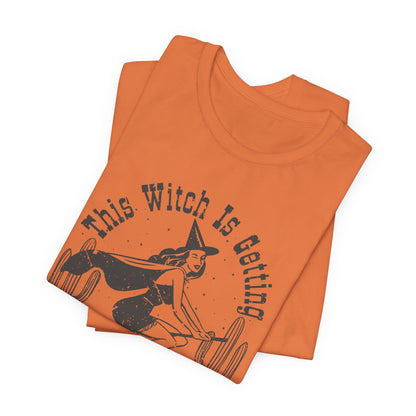 Retro Vibe This Witch is getting hitched Short Sleeve Tee