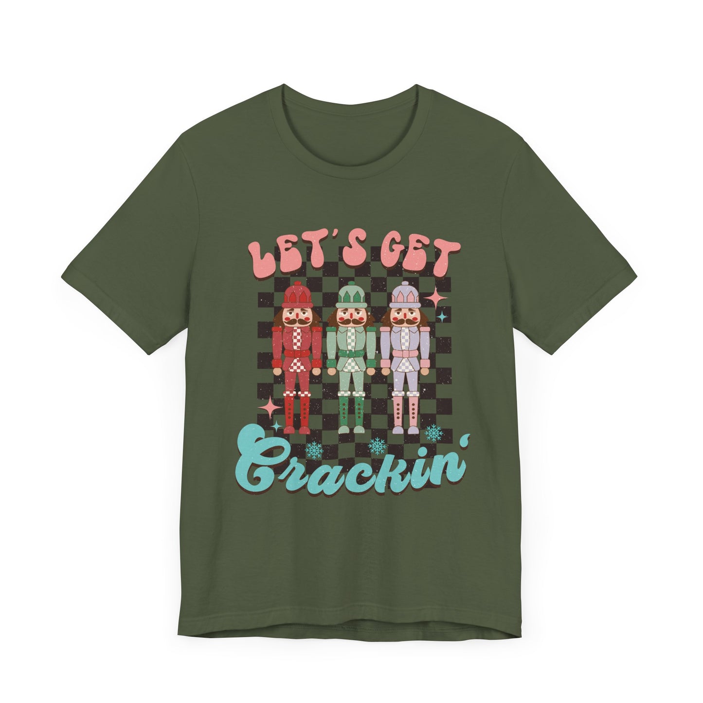 Let's Get Crackin Retro Christmas Vibe Short Sleeve Tee