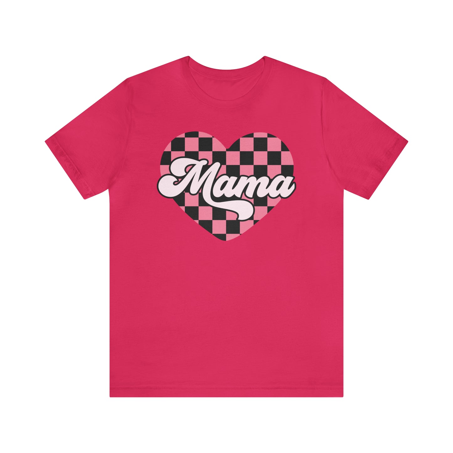 Retro Mama Heart Valentine Short Sleeve Tee