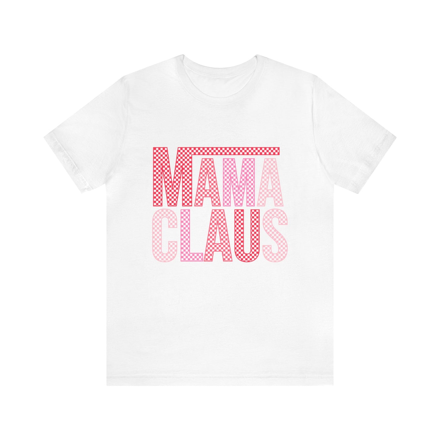 Checkered Mama Claus Christmas Comfort Colors Short Sleeve Tee
