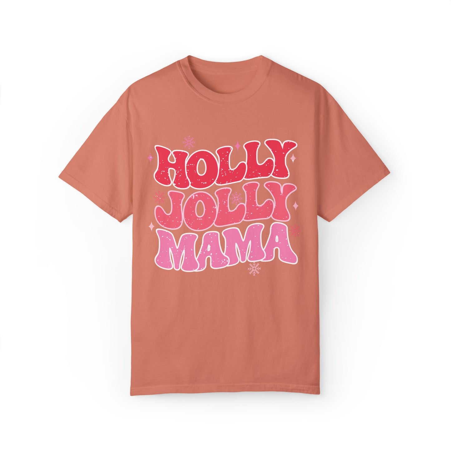 Holly Jolly Mama Christmas Comfort Colors Short Sleeve Tee
