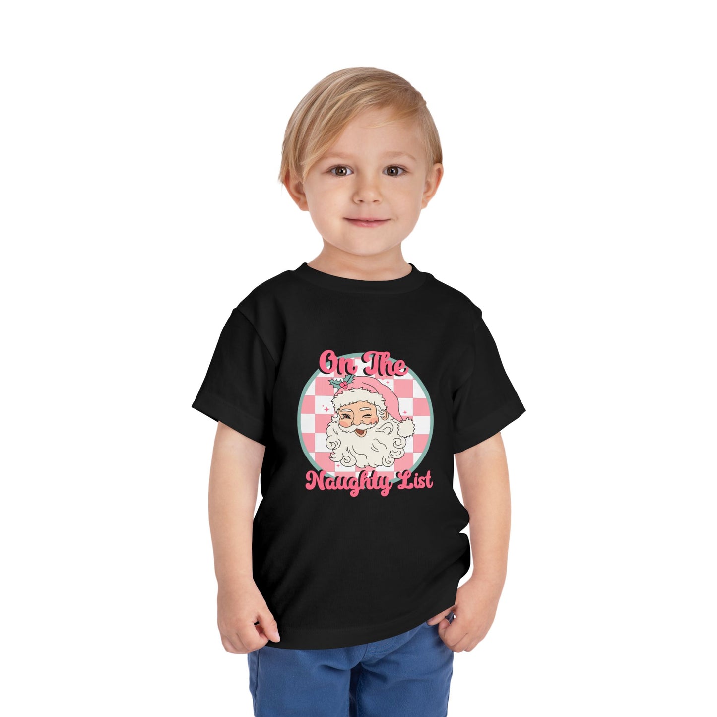 Retro On The Naughty List Christmas Toddler's Fine Jersey Tee