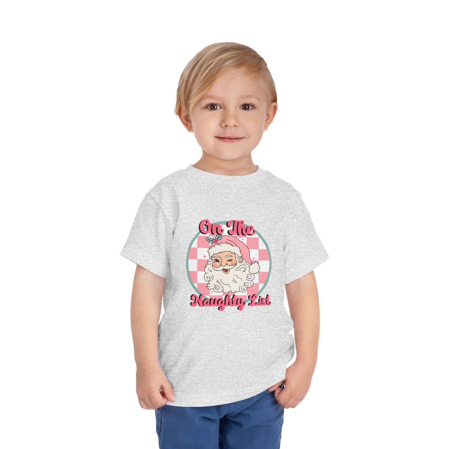 Retro On The Naughty List Christmas Toddler's Fine Jersey Tee