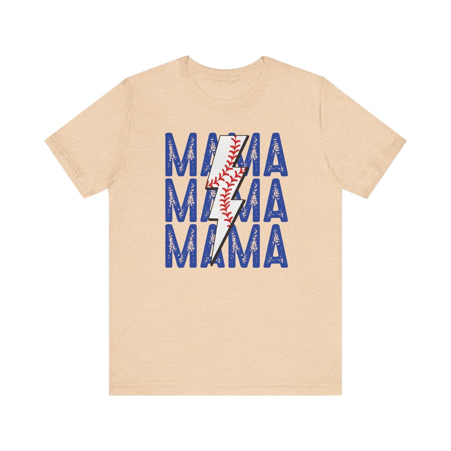 Mama Baseball Bolt Short Sleeve Tee