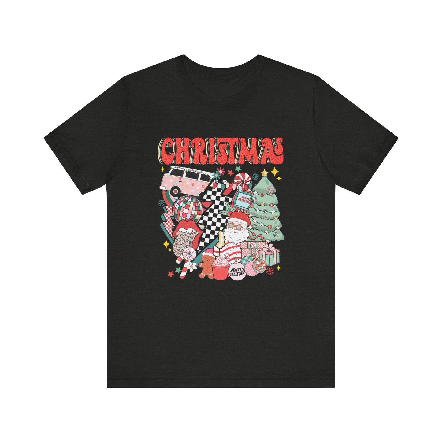 Checkered Retro Christmas Short Sleeve Tee