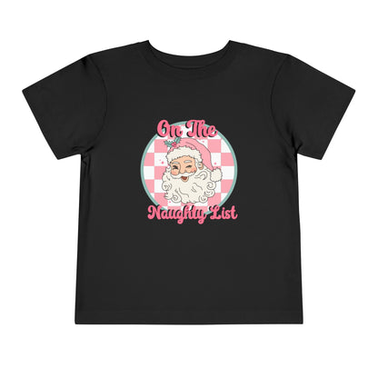 Retro On The Naughty List Christmas Toddler's Fine Jersey Tee