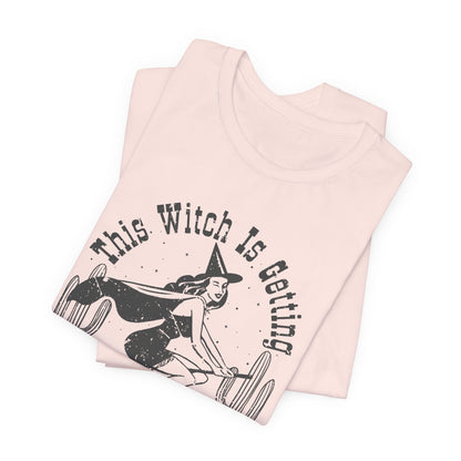 Retro Vibe This Witch is getting hitched Short Sleeve Tee