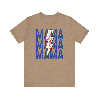 Mama Baseball Bolt Short Sleeve Tee