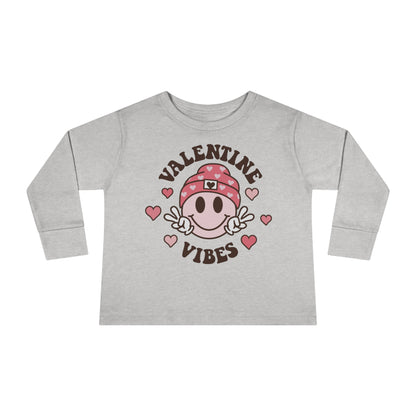 Retro Valentine Vibes Toddler Long Sleeve Tee