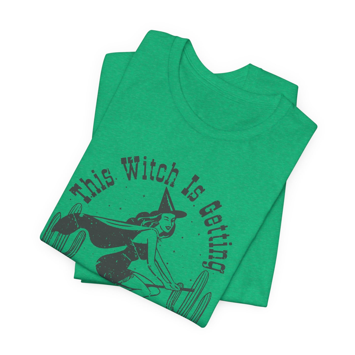 Retro Vibe This Witch is getting hitched Short Sleeve Tee