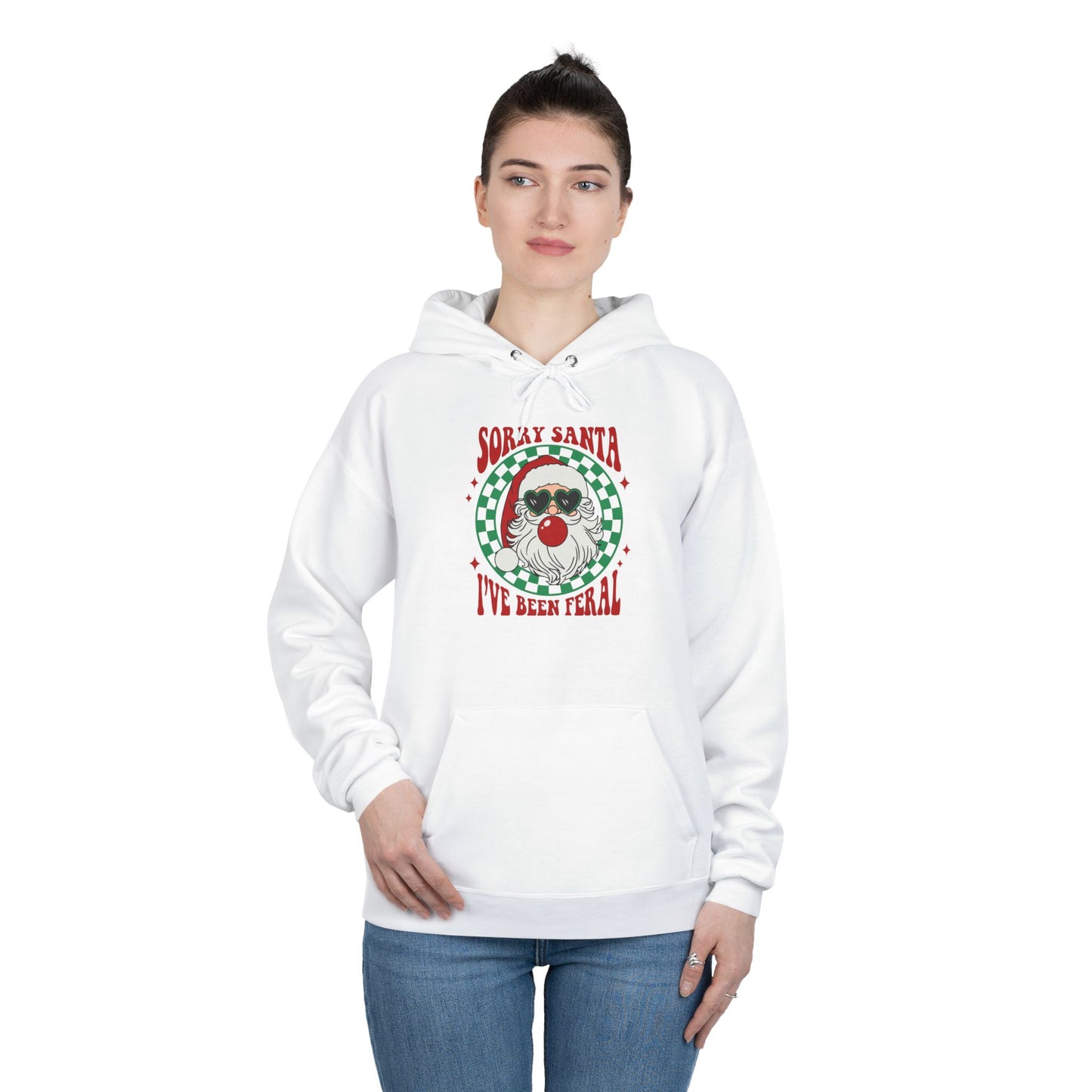 Sorry Santa I've Been Feral Unisex EcoSmart® Pullover Hoodie Sweatshirt